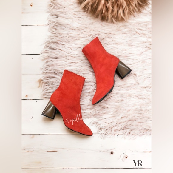 🆕 Rag & Bone Fei Stacked Heel Ankle Boot in Fiery Red | Size: 9 - Picture 2 of 8